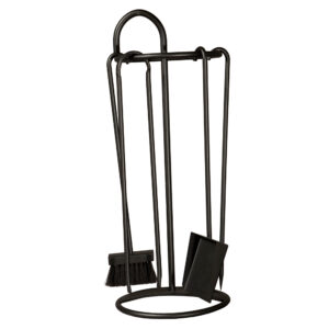 eldställ braskamin svart lack