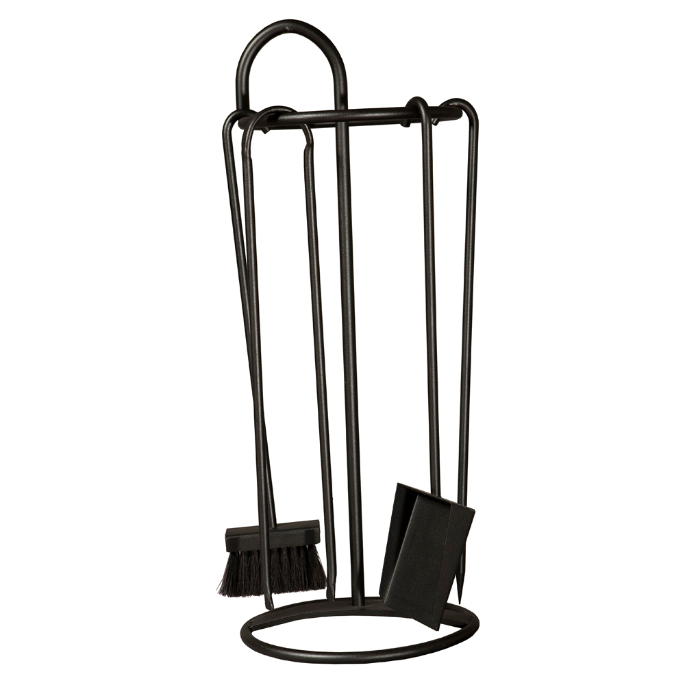 eldställ braskamin svart lack